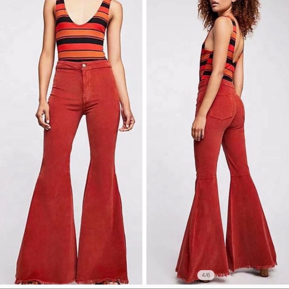 New! Sophie Corduroy Bell Bottoms Rust